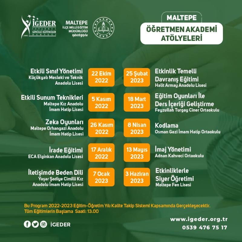 Maltepe Öğretmen Akademi Atölye Çalışmaları