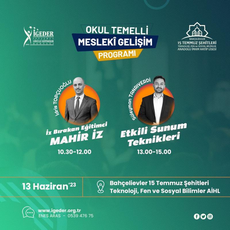 Okul Temelli Mesleki Gelişim Programı (BAHÇELİEVLER)