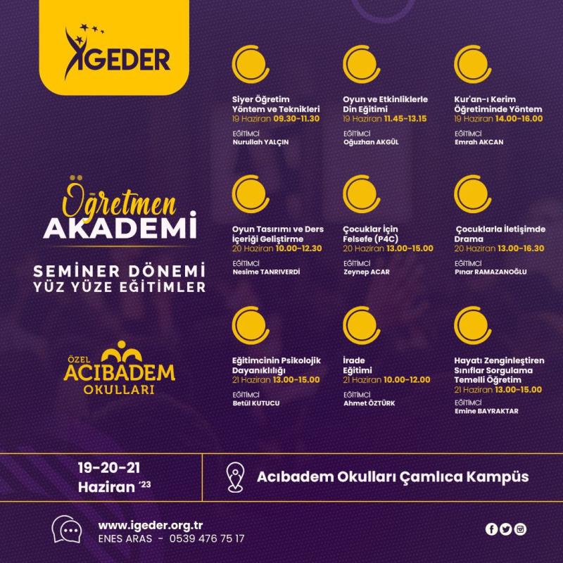 Seminer Dönemi Eğitimler (Yüz Yüze)