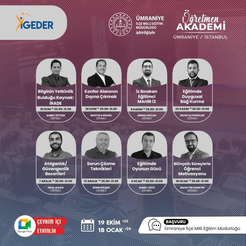 Ümraniye Çevrim İçi Öğretmen Akademi Atölye Çalışmaları